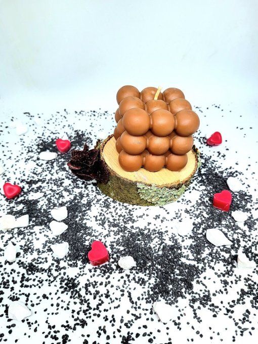 Bougie moulée grand Bubble caramel beurre salé