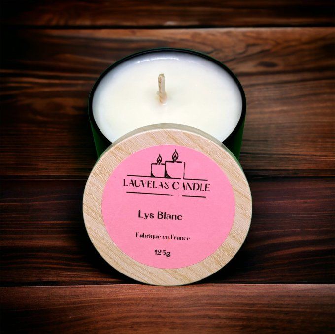 Bougie coulée lys blanc 